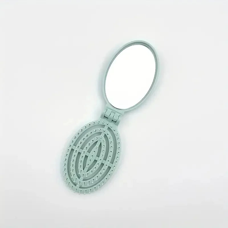 Portable Folding Hair Comb Mirror