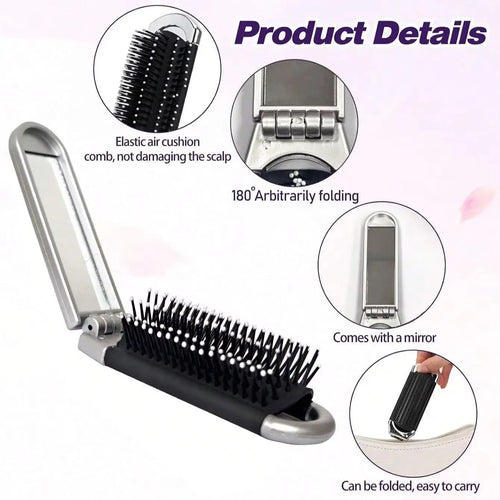 2-in-1 Folding Massage Hair Brush