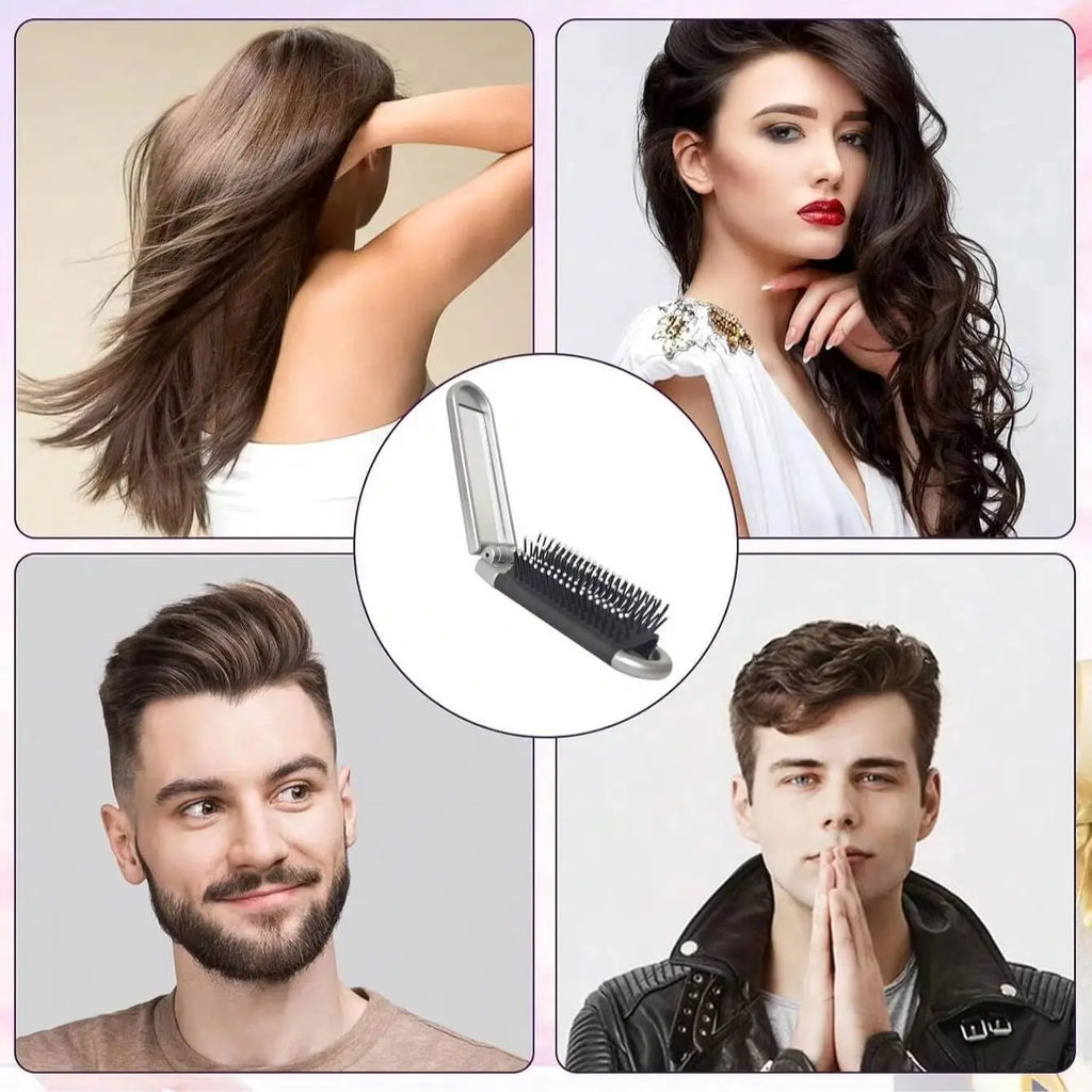 2-in-1 Folding Massage Hair Brush